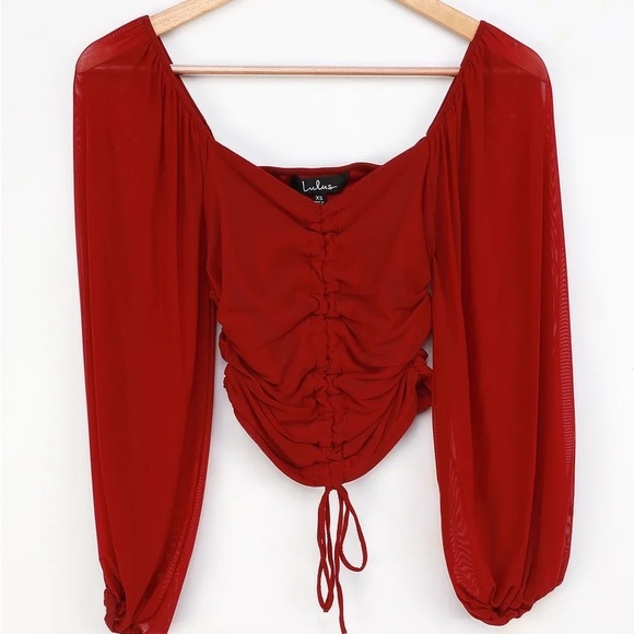 Lulus completely charmed long sleeve crop NWT - Picture 4 of 8